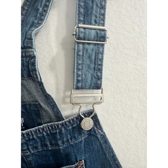GAP Cropped Slouch Straight Leg Denim Overalls Classic Women's Size Medium - Picture 6 of 16